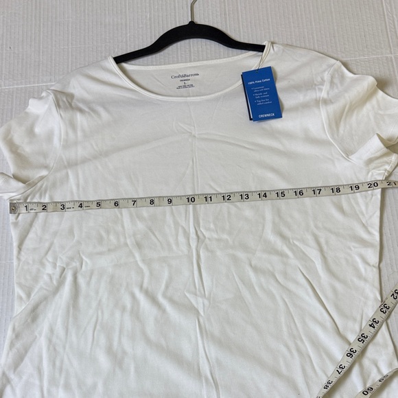 NWT Croft & Barrow White Pima Cotton Tee Sz L Classic Minimalist Wardrobe Basic - Picture 8 of 10